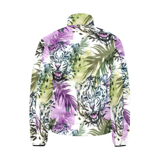 Leopards Exotic Tropical Leaves Men's Padded Jacket - Image 2