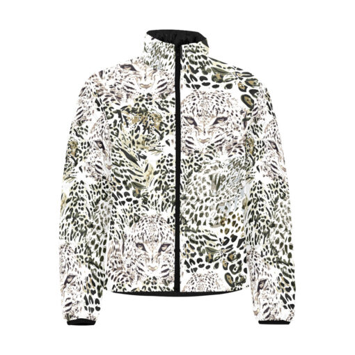 Safari Dreams Grunge Leopard Men's Padded Jacket