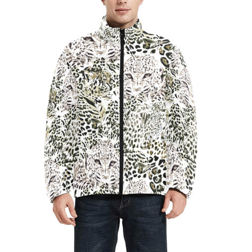 Safari Dreams Grunge Leopard Men's Padded Jacket - Image 3