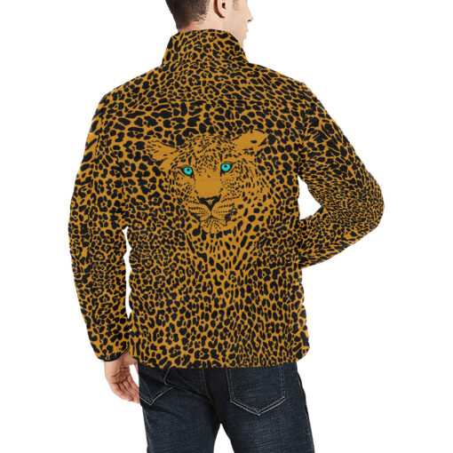 Leopard Art Background Men's Padded Jacket - Image 4