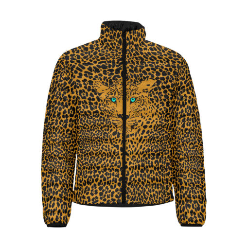 Leopard Art Background Men's Padded Jacket