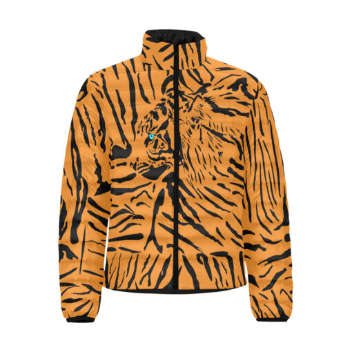 Tiger Art Background Men's Padded Jacket