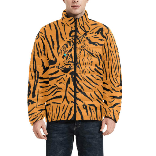 Tiger Art Background Men's Padded Jacket - Image 3