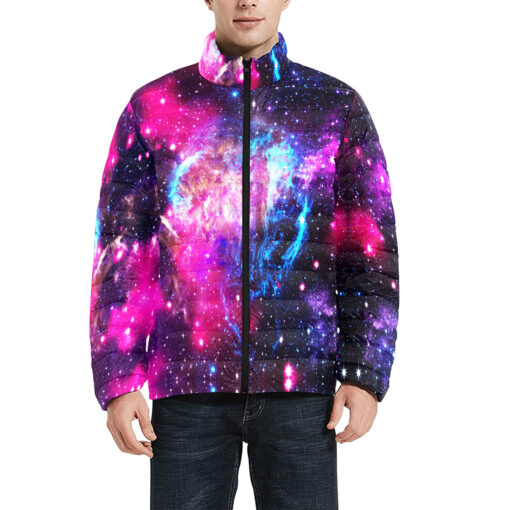 Colorful Deep Space Men's Padded Jacket - Image 3