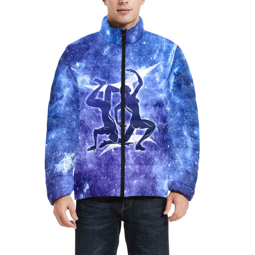 Gemini Astrological Zodiac Sign Men's Padded Jacket - Image 3