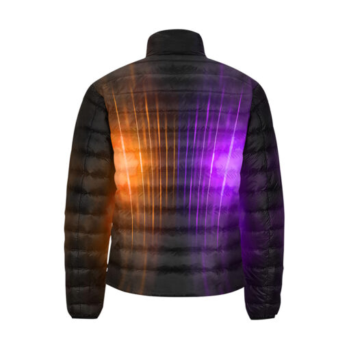 Violet Orange Smoke Neon Light Men's Padded Jacket - Image 2