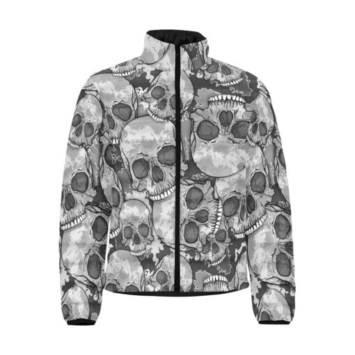 Gray Skulls Camouflage Men's Padded Jacket