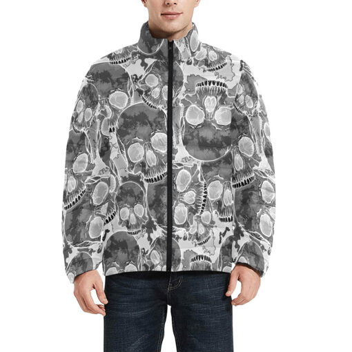 Inverted Skulls Camouflage Men's Padded Jacket - Image 3