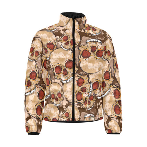 Red Skulls Camouflage Men's Padded Jacket