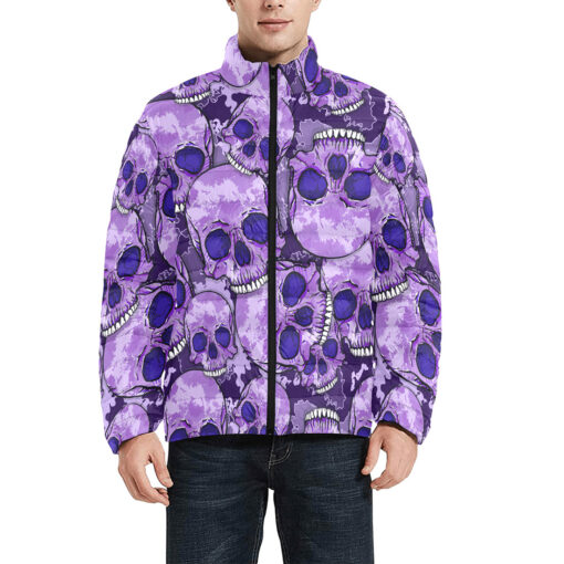 Purple Skulls Men's Padded Jacket - Image 3