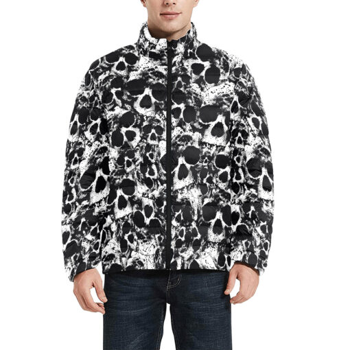 Skulls Grunge Men's Padded Jacket - Image 3