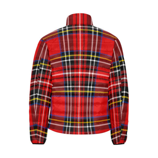 Classic Red Tartan Men's Padded Jacket - Image 2