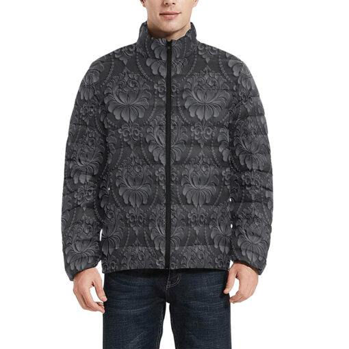 Damask Luxury Texture Men's Padded Jacket - Image 3