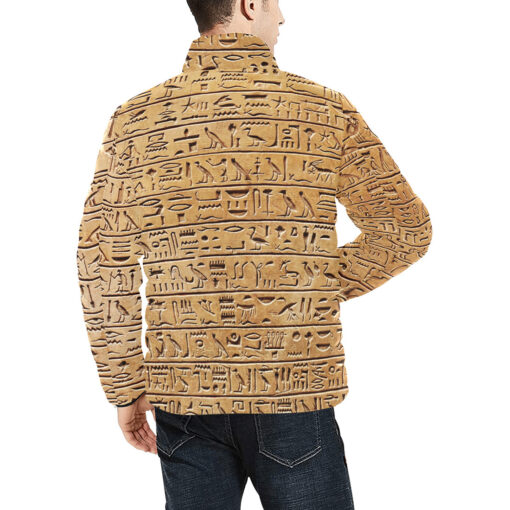 Egyptian Hieroglyphs Stone Men's Padded Jacket - Image 4