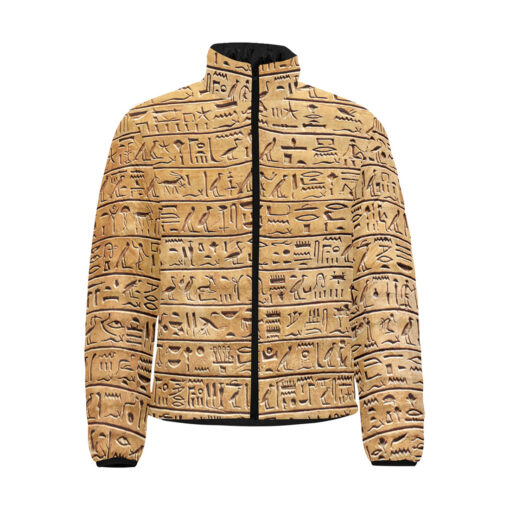 Egyptian Hieroglyphs Stone Men's Padded Jacket