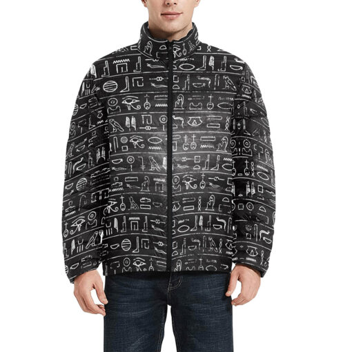 Egyptian Hieroglyphs Men's Padded Jacket - Image 3