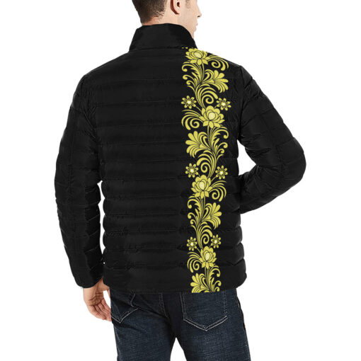 Floral Border Men's Padded Jacket - Image 4