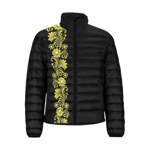 Floral Border Men's Padded Jacket