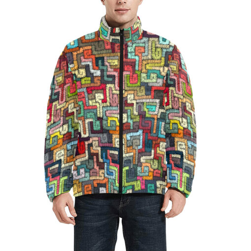 Ethnic Tribal Motifs Bohemian Men's Padded Jacket - Image 3