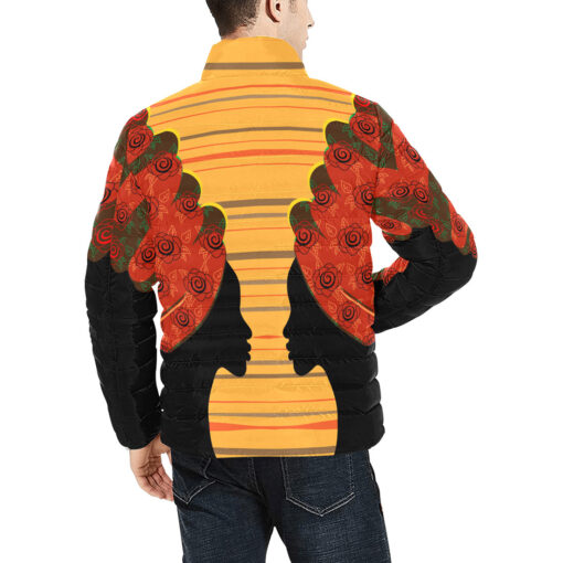 Turban Kente African Dashiki Men's Padded Jacket - Image 4