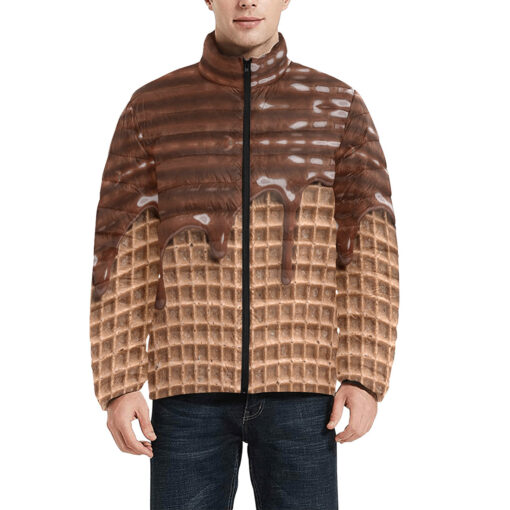 Chocolate Wafer Men's Padded Jacket - Image 3