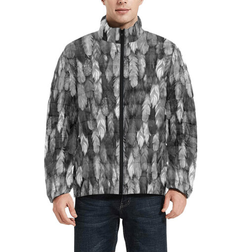 Black Feathers Plumage Men's Padded Jacket - Image 3