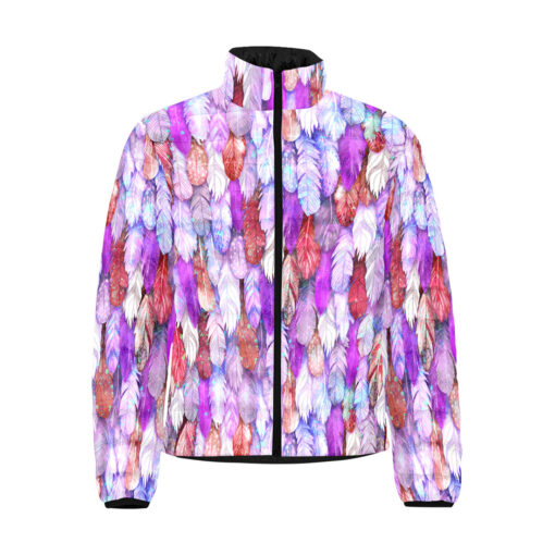 Colorful Feathers Plumage Men's Padded Jacket