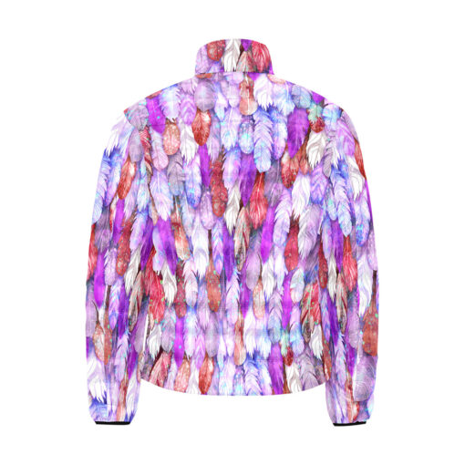 Colorful Feathers Plumage Men's Padded Jacket - Image 2