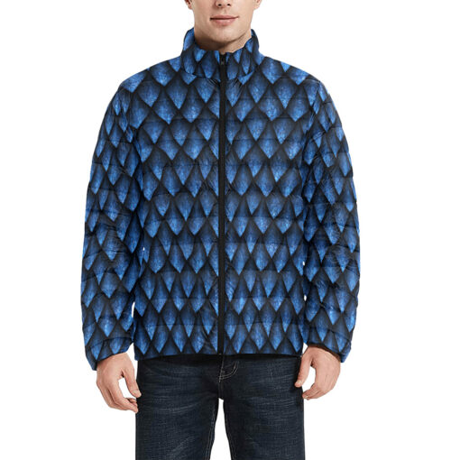 Blue Dragon Scales Men's Padded Jacket - Image 3