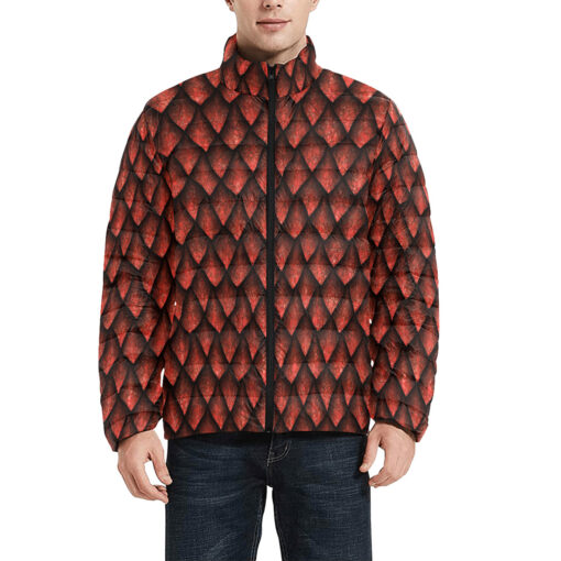 Red Dragon Scales Men's Padded Jacket - Image 3