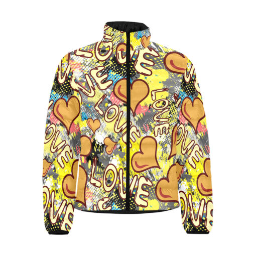 Grunge Love Graffiti Men's Padded Jacket