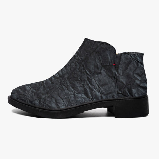 Black Crumpled Paper Fashion Boots - Image 4