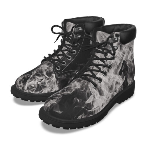 White Fire and Smoke Classic Boots - Image 2