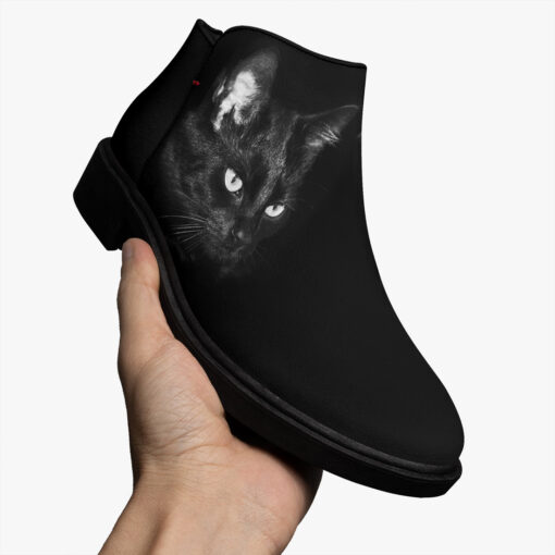 Black Cat Print Fashion Boots - Image 3