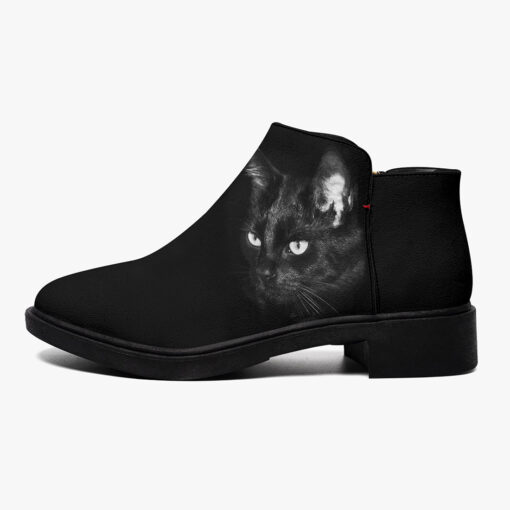 Black Cat Print Fashion Boots - Image 4