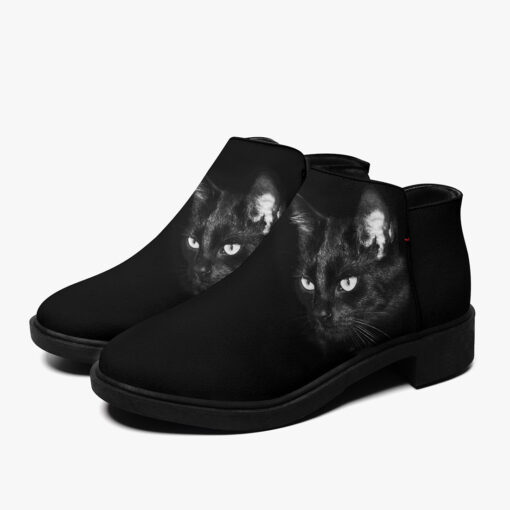 Black Cat Print Fashion Boots - Image 5