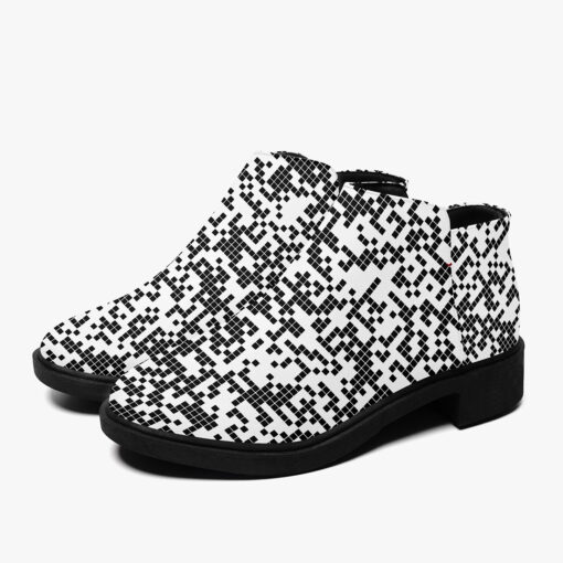 Black n White Pixels Fashion Boots - Image 5