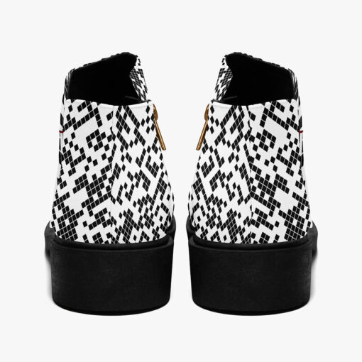 Black n White Pixels Fashion Boots - Image 6