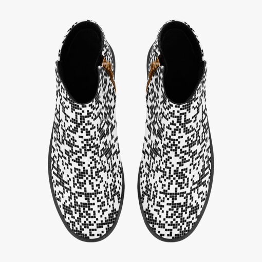 Black n White Pixels Fashion Boots - Image 7