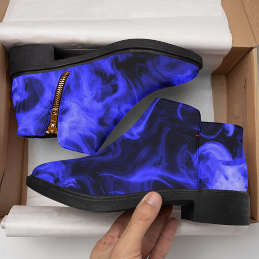 Blue Neon Fire Fashion Boots