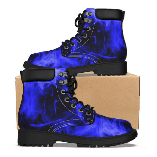 Blue Neon Fire Classic Boots