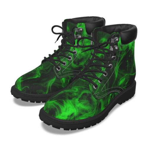 Classic Boots Green Neon Fire Smoke - Image 2