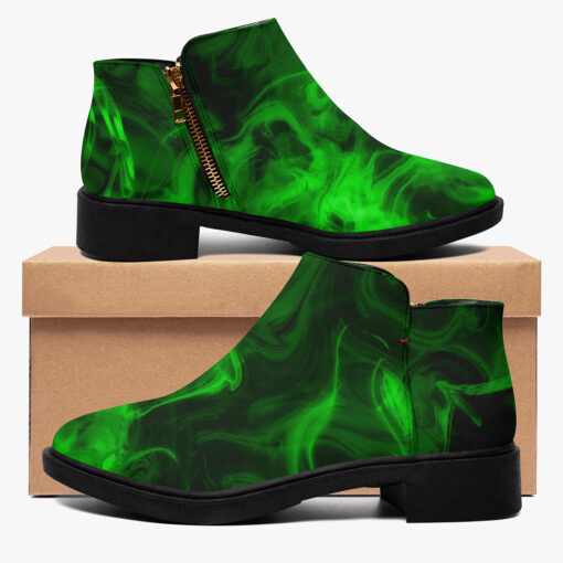 Fashion Boots Green Neon Fire Smoke - Image 2