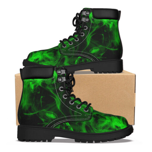 Classic Boots Green Neon Fire Smoke