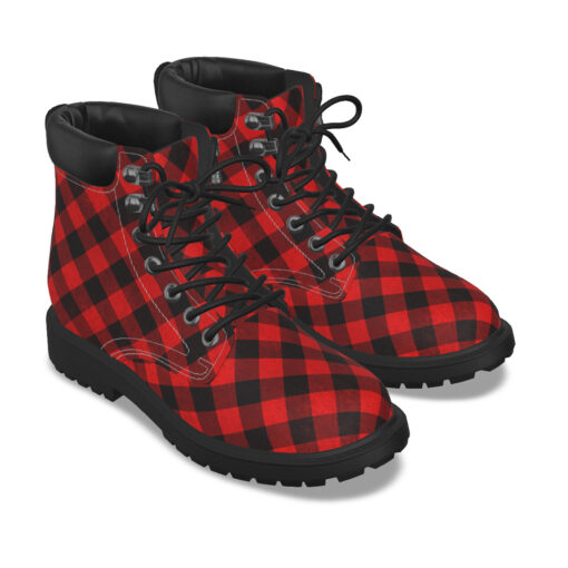 Red Checkered Classic Boots - Image 5