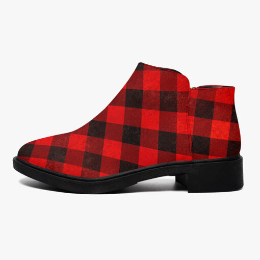 Red Checkered Fashion Boots - Image 4