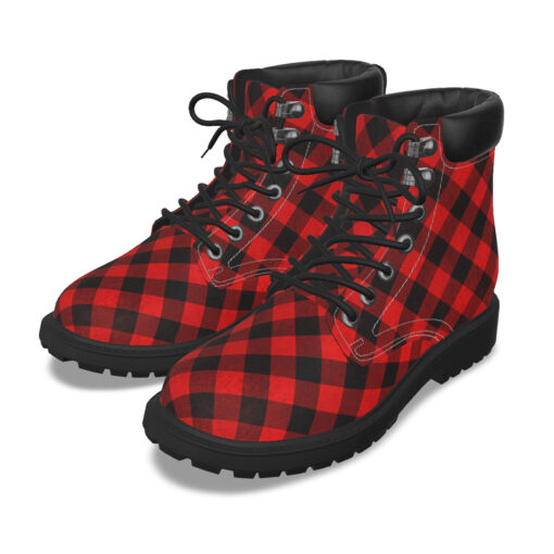 Red Checkered Classic Boots - Image 2