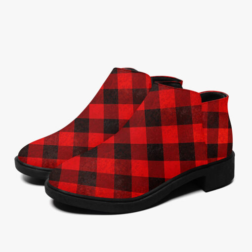 Red Checkered Fashion Boots - Image 5