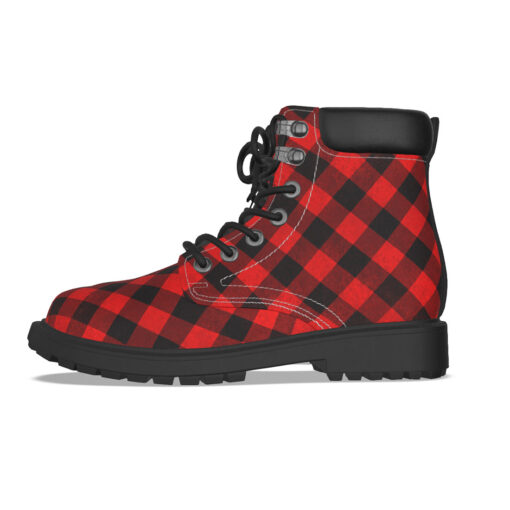 Red Checkered Classic Boots - Image 3