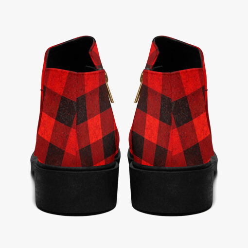 Red Checkered Fashion Boots - Image 6